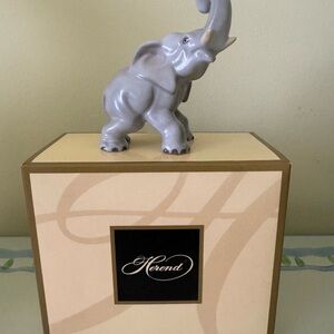 Herend Porcelain Elephant in Soft Gray